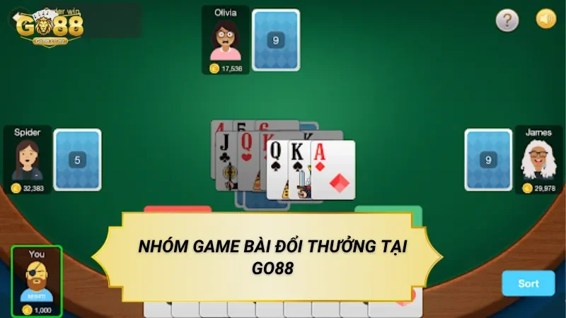 Nhóm game bài đổi thưởng tại go88
